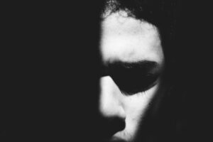 sad person addicted to drugs